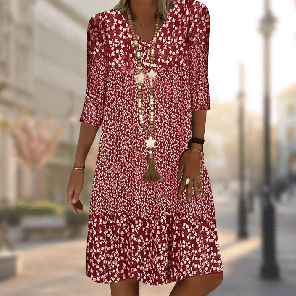 Women's Boho Floral Summer Dress | Midi