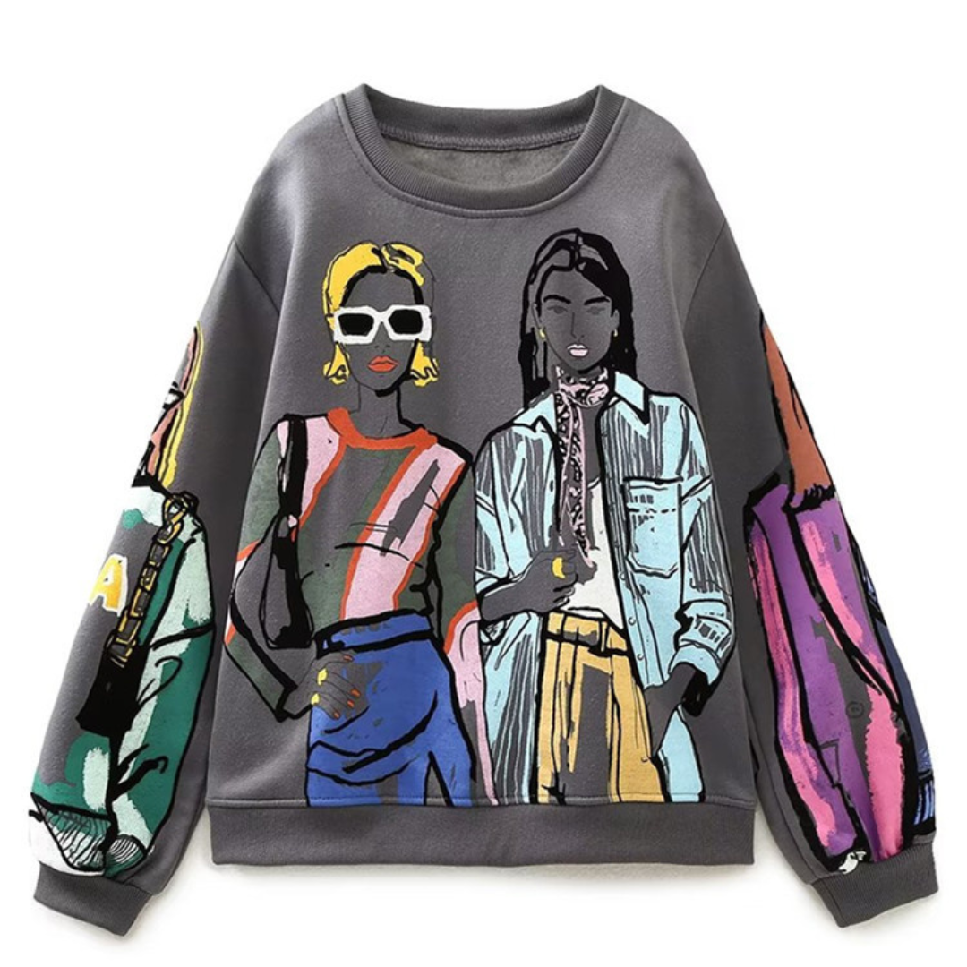 Chic Women's Graphic Hoodie | Warm, Stylish, and Contemporary Comfort