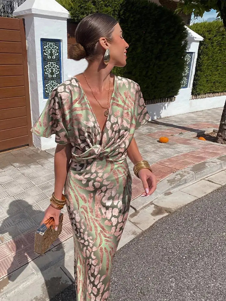 Women's Elegant Wrap Summer Dress | Maxi