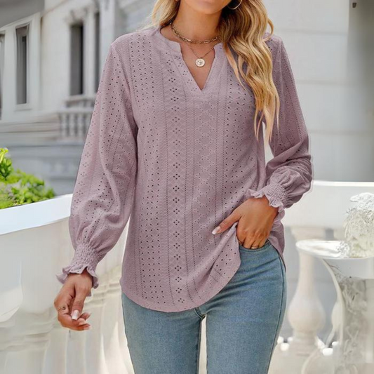 Wilanna - Elegant long-sleeved blouse with puffed sleeves