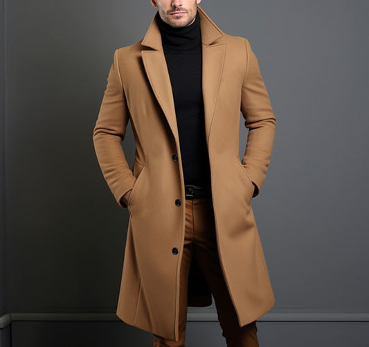Men's Elegant Long Overcoat | Warmth, Style, and Comfort for Winte