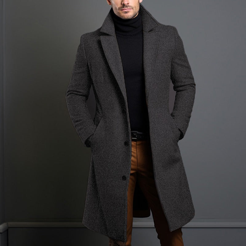 Men's Elegant Long Overcoat | Warmth, Style, and Comfort for Winte
