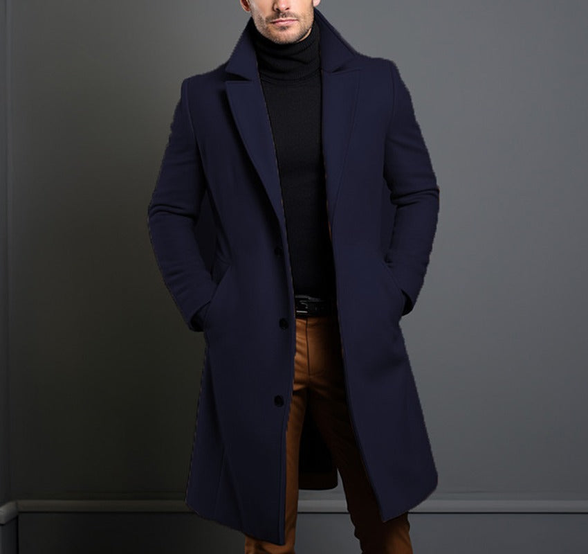 Men's Elegant Long Overcoat | Warmth, Style, and Comfort for Winte