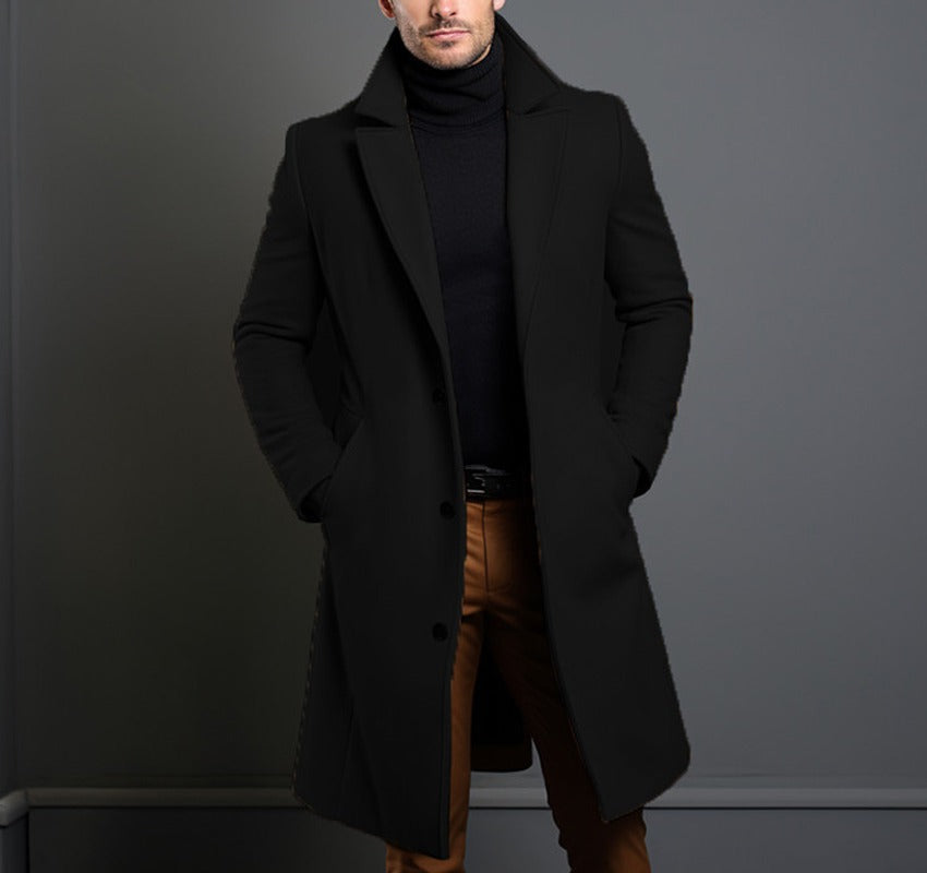 Men's Elegant Long Overcoat | Warmth, Style, and Comfort for Winte
