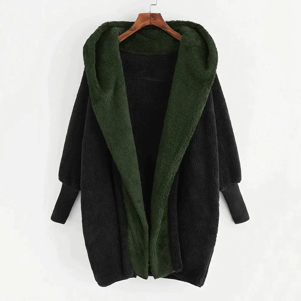 Theressa - Stylish plush warm cardigan with hood