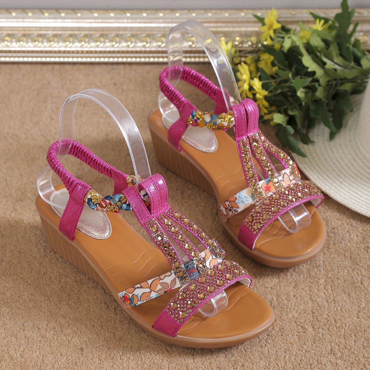 Women's Beaded Wedges | Platform Sandals