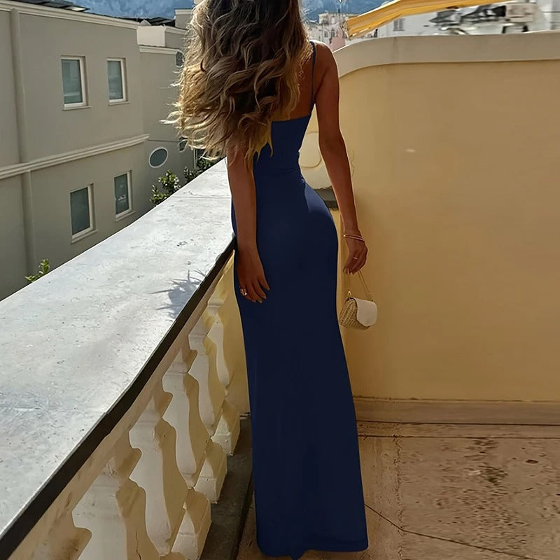 Women's Elegant Summer Maxi Dress | Sleeveless, Square Neck