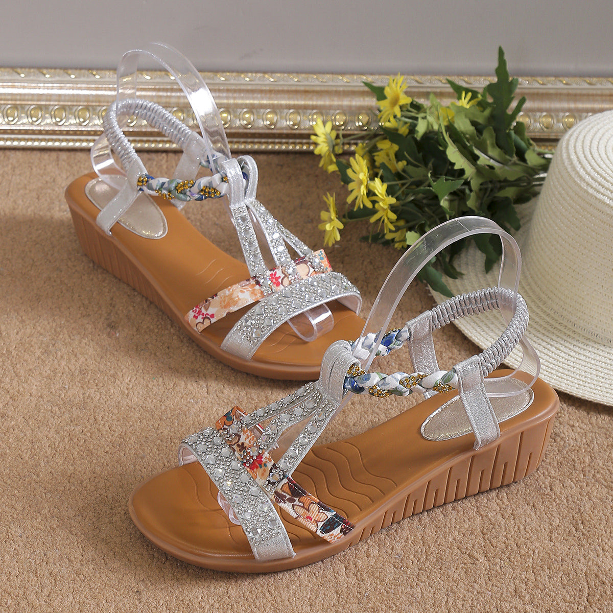 Women's Beaded Wedges | Platform Sandals