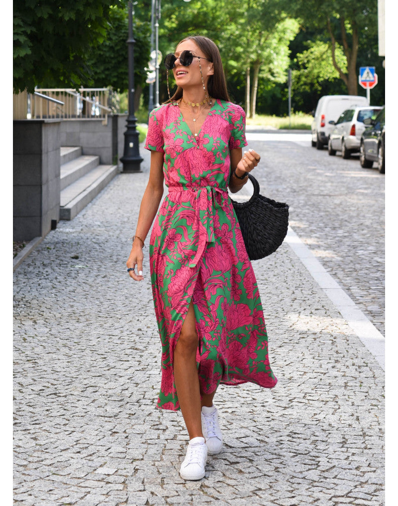 Women's Boho Wrap Summer Dress | Midi