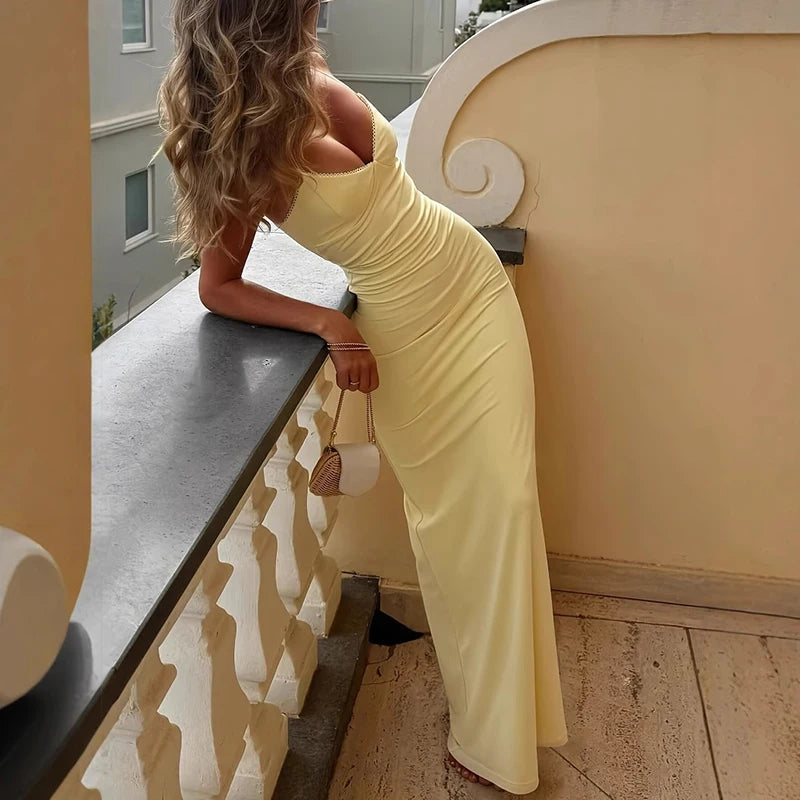Women's Elegant Summer Maxi Dress | Sleeveless, Square Neck