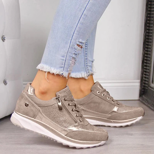 Women's Comfort Zip Sneakers | Stylish Orthopedic Footwear for Daily Support | Ergonomic, Durable, Easy-Care