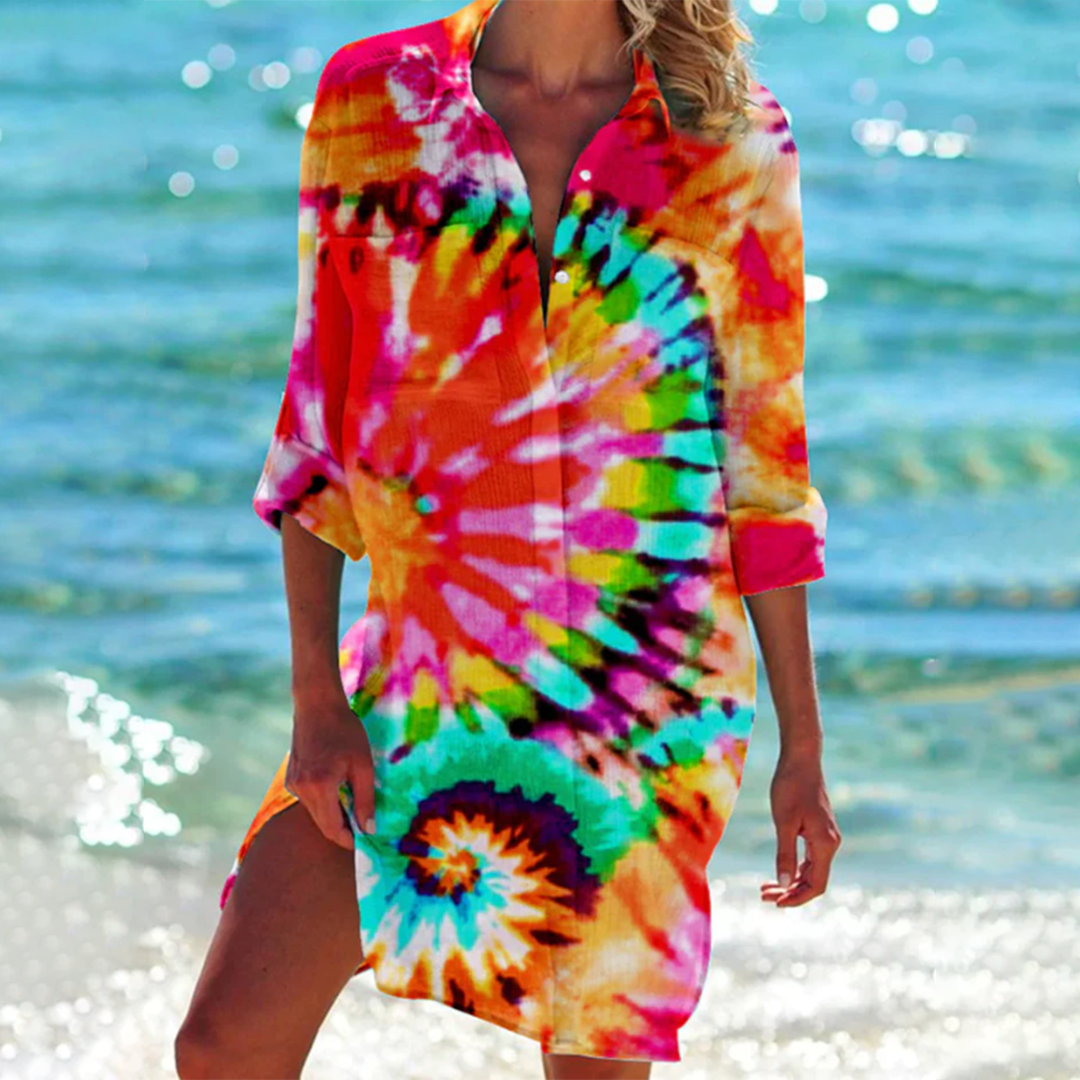 Women's Vibrant Tie-Dye Summer Dress | Mini