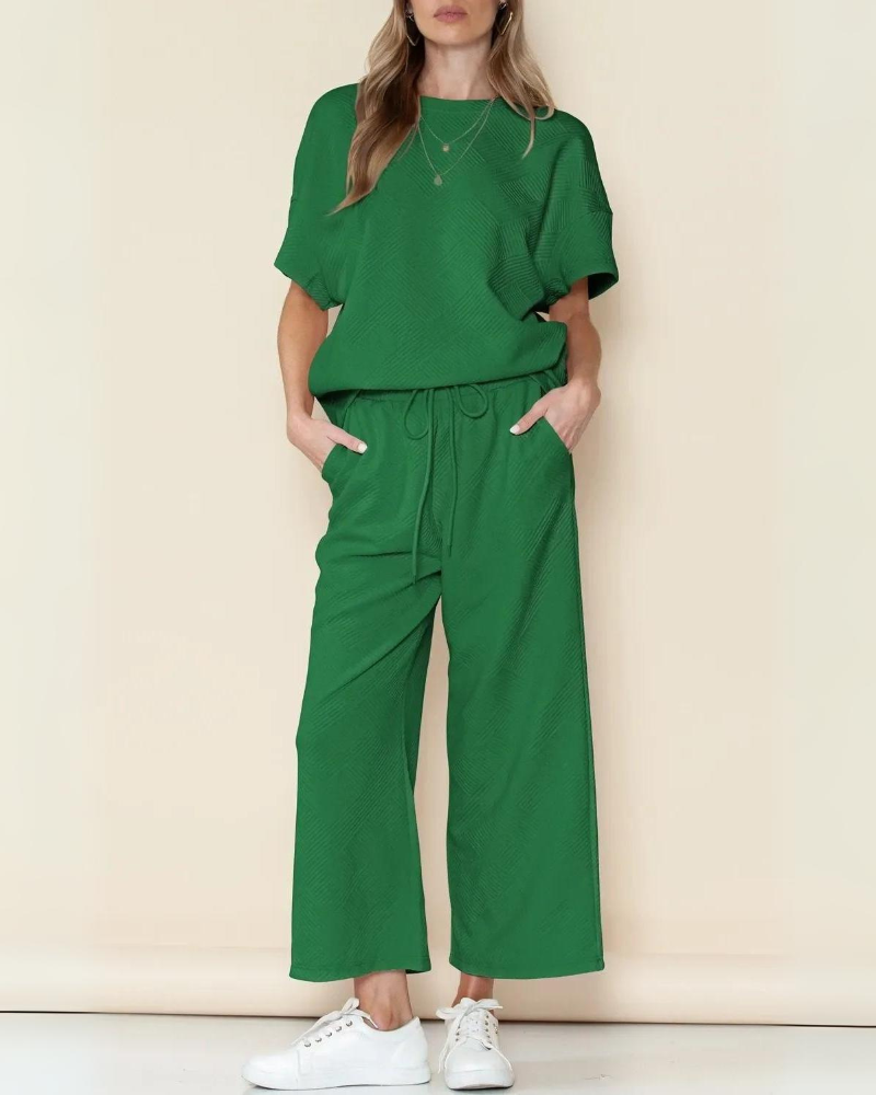 Tessie - Relaxed shirt and wide-leg trouser set