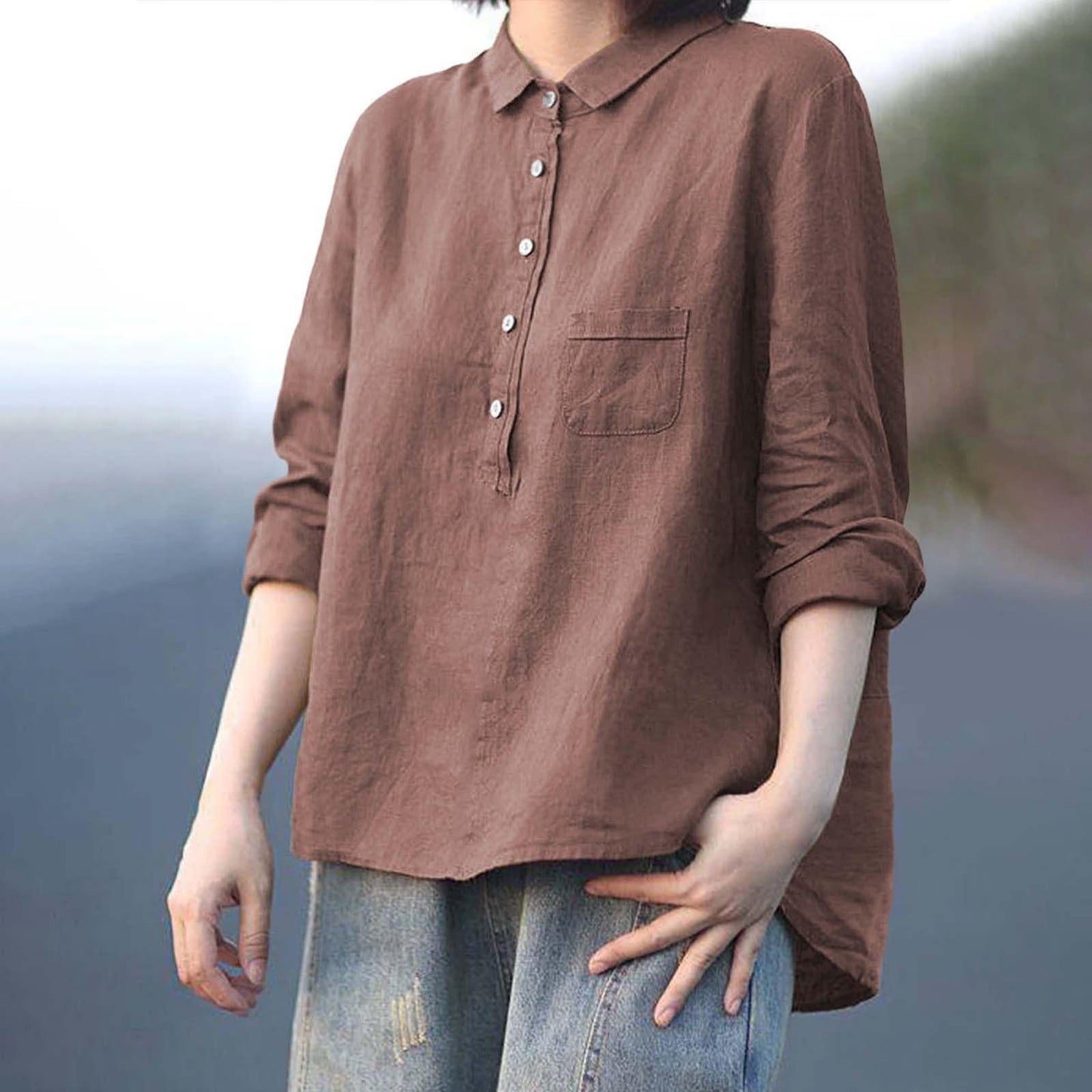 Women’s Summer Oversized Blouse | Long Sleeve, Tunic