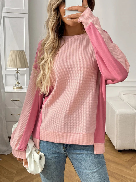 Kaelira - Casual long-sleeve colour-block sweatshirt