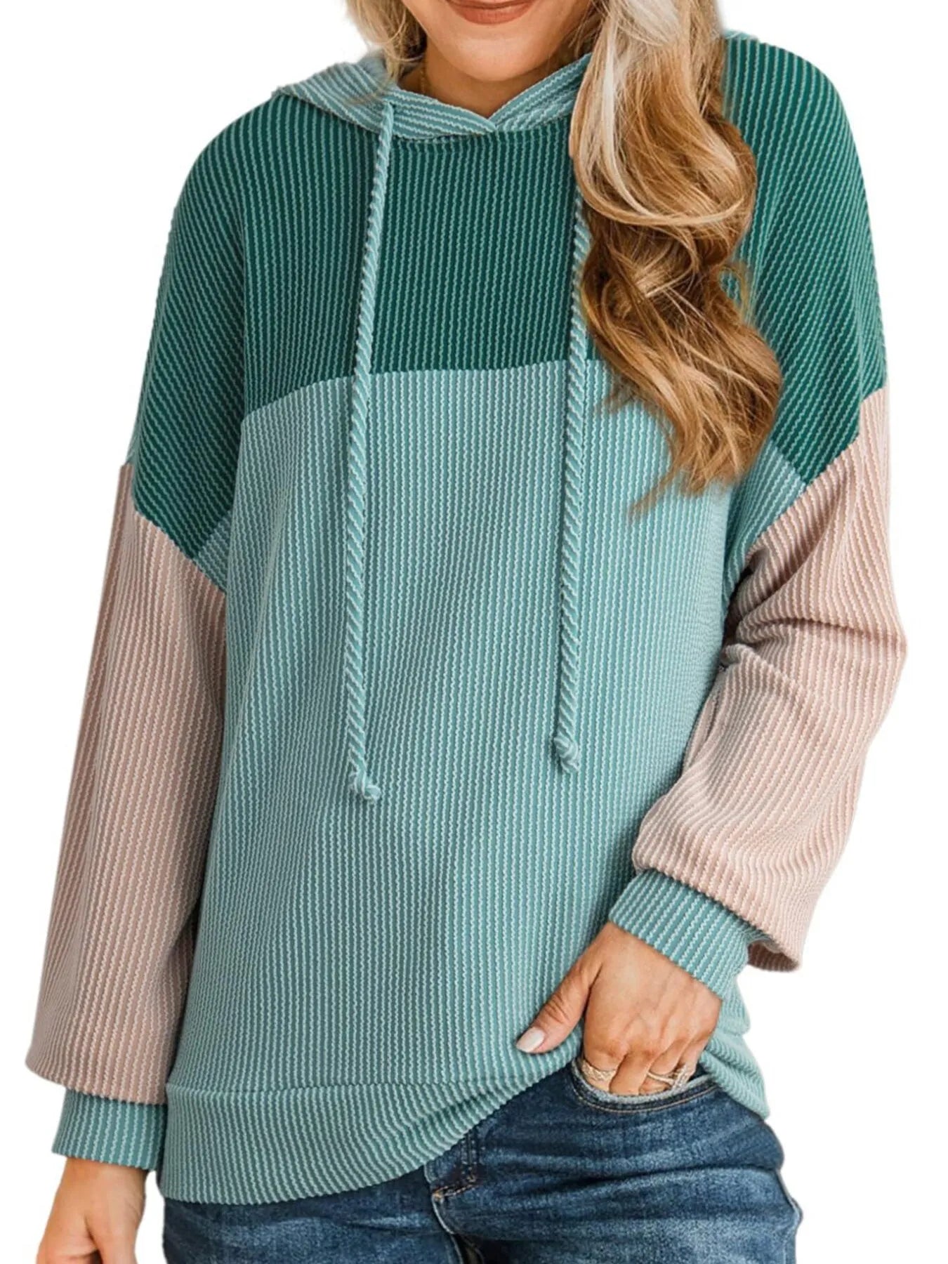 Nymera - Colour-block hoodie jacket with adjustable drawstring