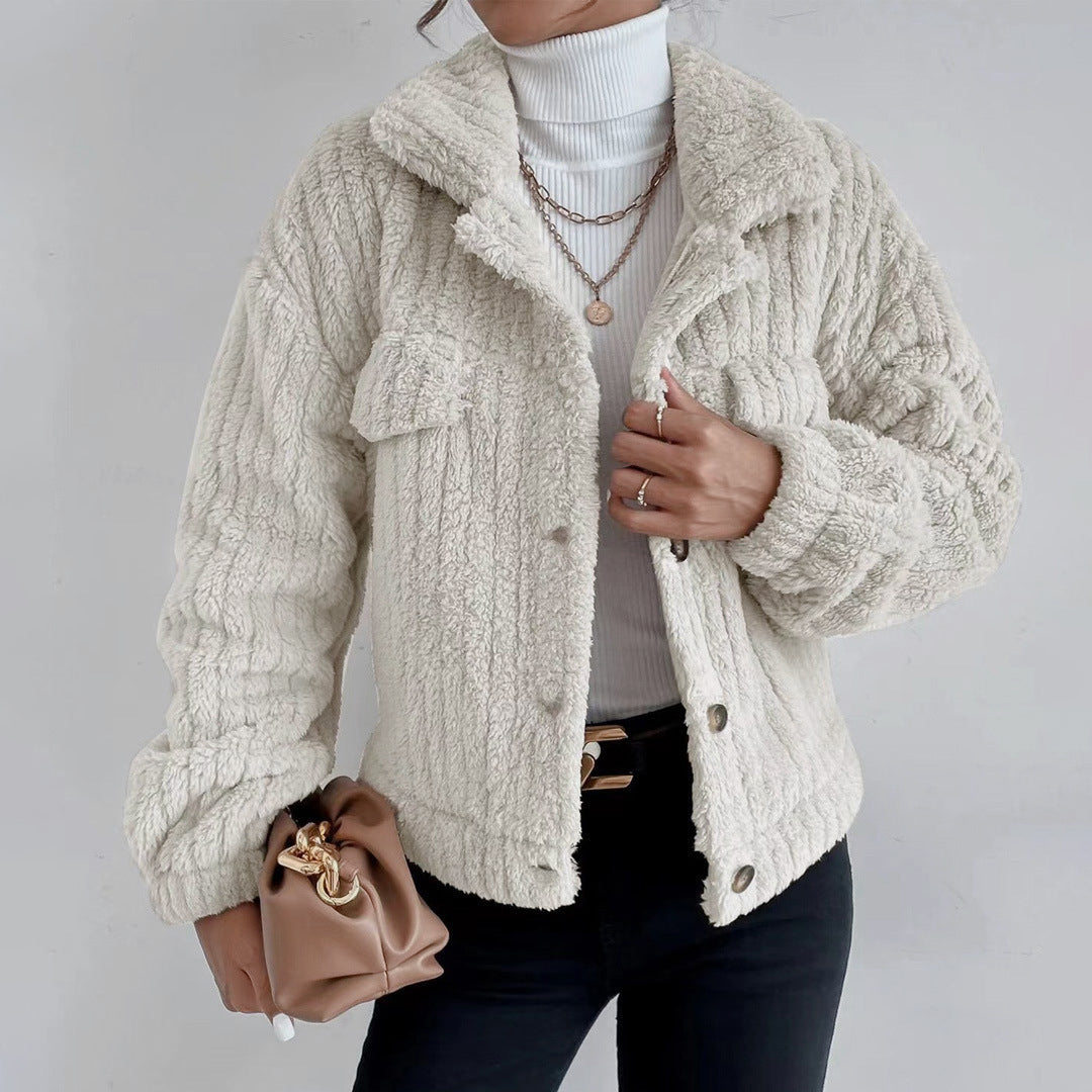 Katharina - Soft and cosy fleece jacket coat