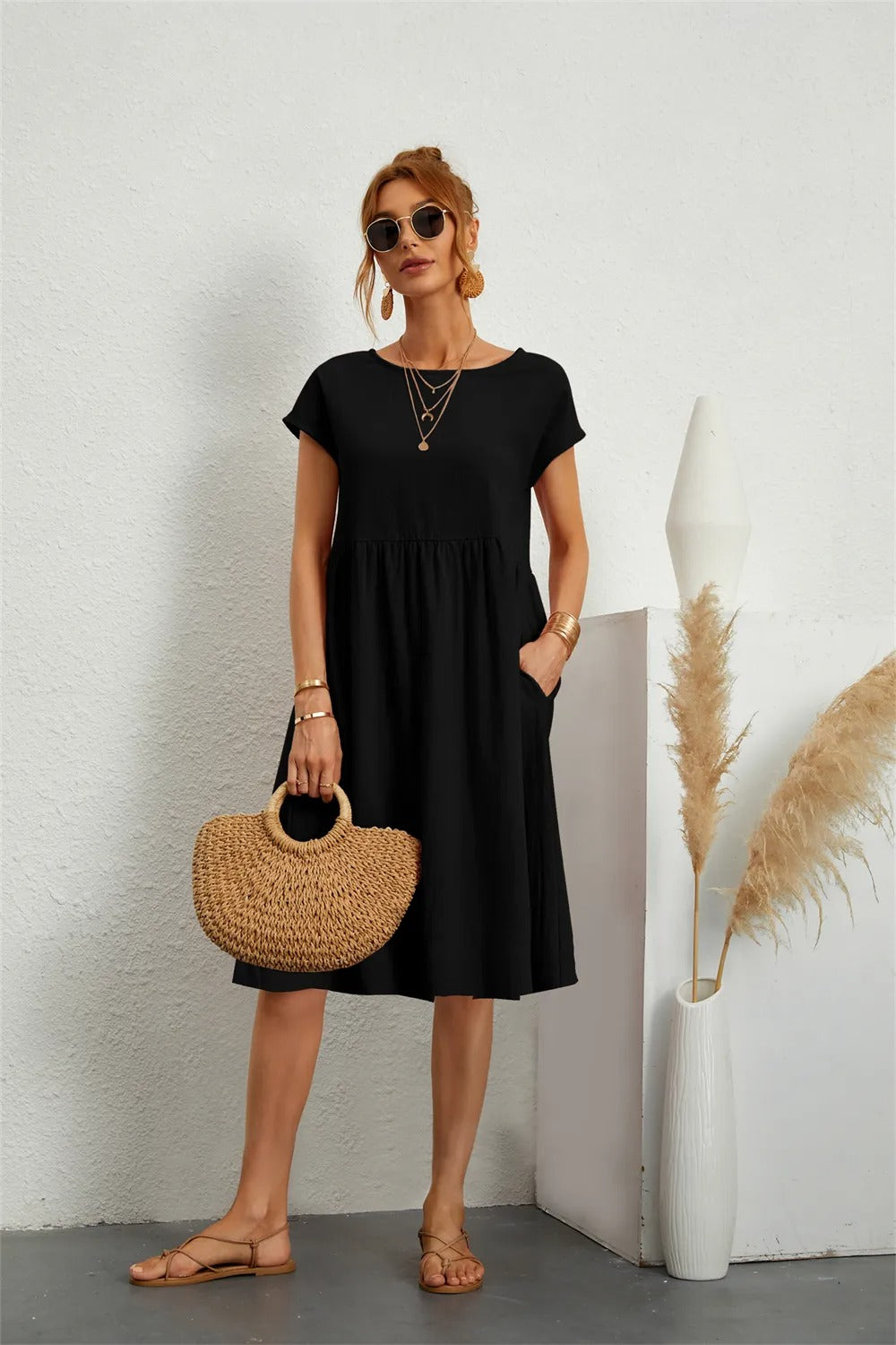 Women's Casual Smock Summer Dress | Midi
