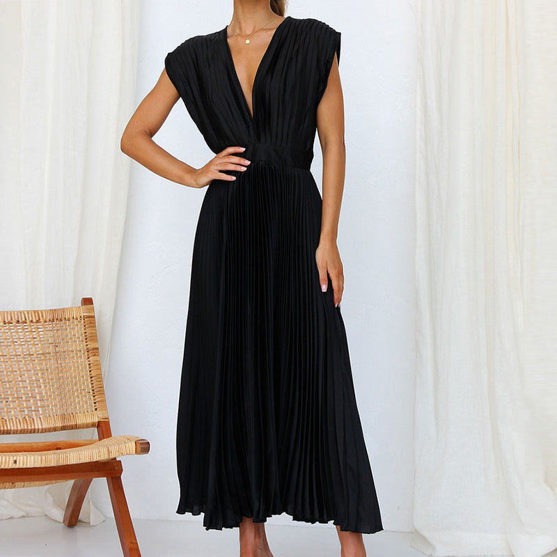 Women's Elegant Pleated Party Dress | Midi