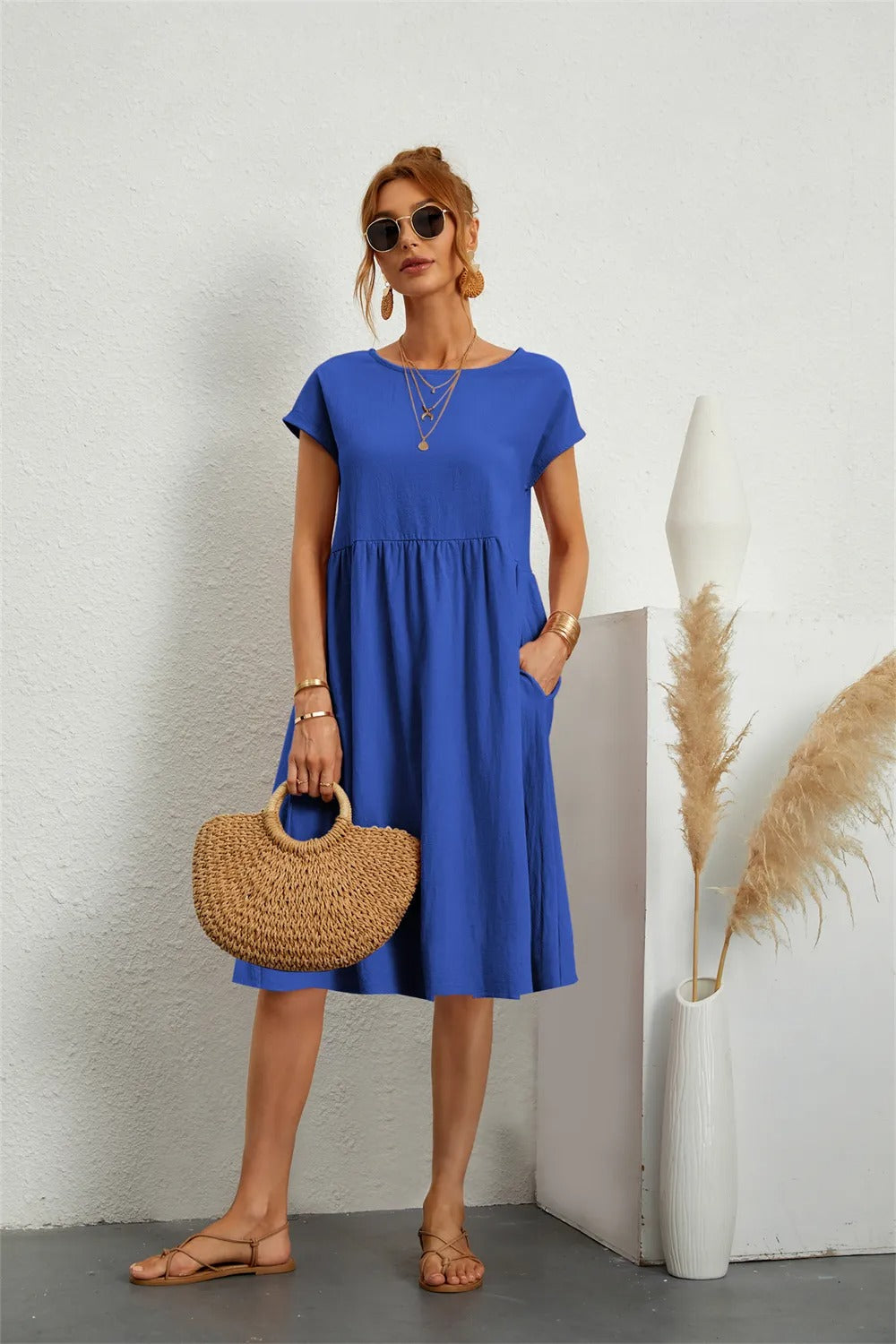 Women's Casual Smock Summer Dress | Midi