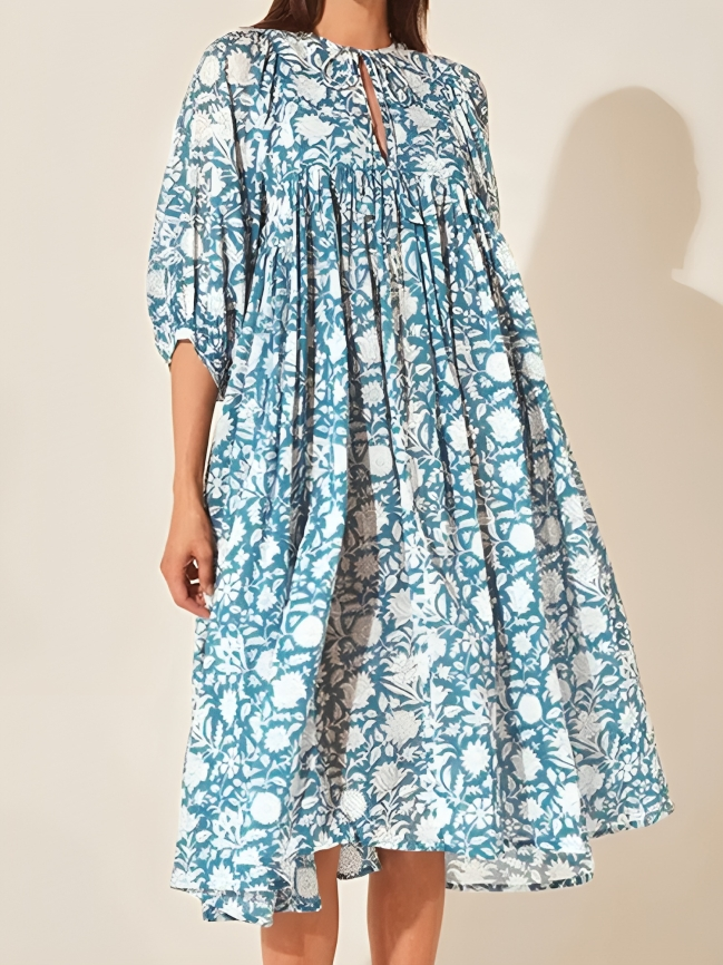 Mercy - Casual loose stylish floral flared-sleeve dress