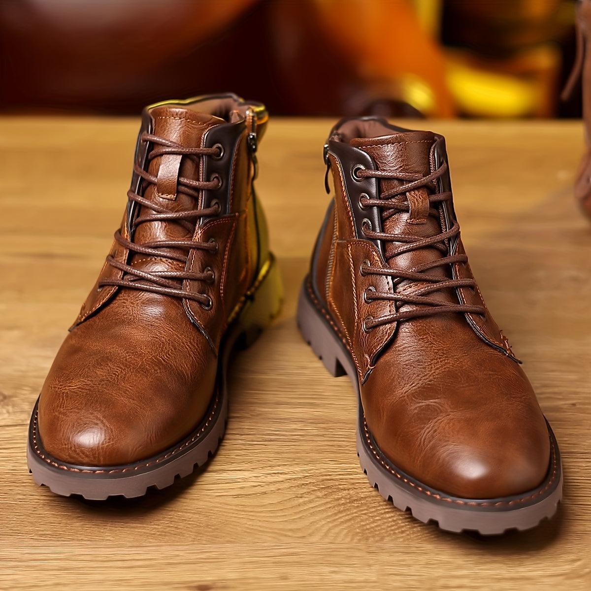 Men's Winter Leather Boots | Rugged, Zipper Detail Caitlin-Dublin Men's Winter Leather Boots | Rugged, Zipper Detail Caitlin-Dublin