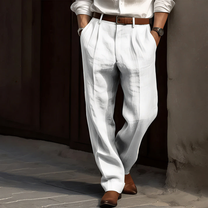 Men's Summer Chino Pants | Relaxed Fit, Pleated Front