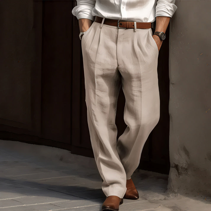 Men's Summer Chino Pants | Relaxed Fit, Pleated Front