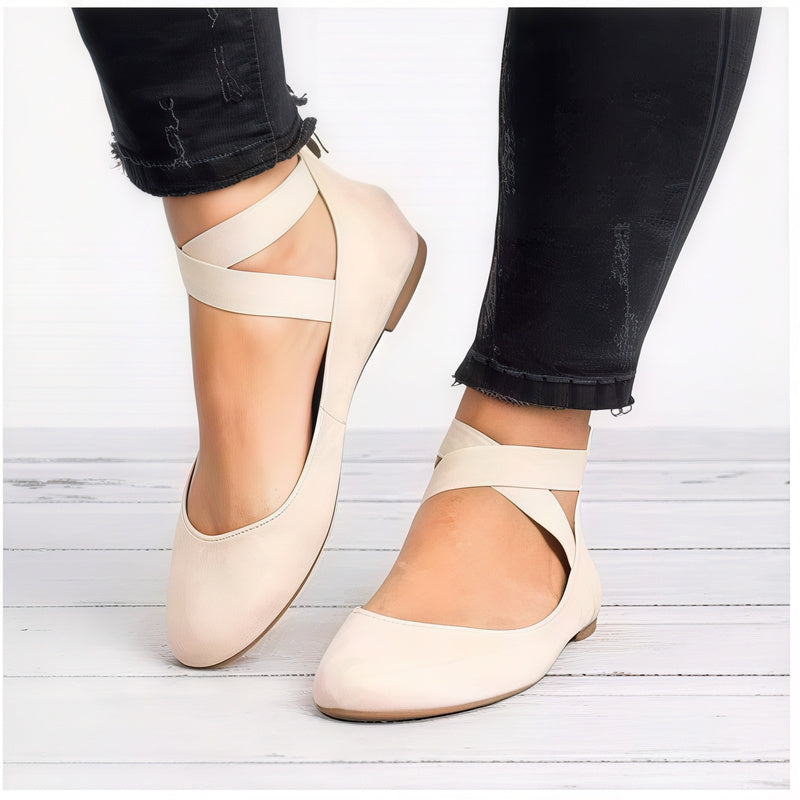 Women’s Summer Ballet Flats | Suede, Ankle Strap