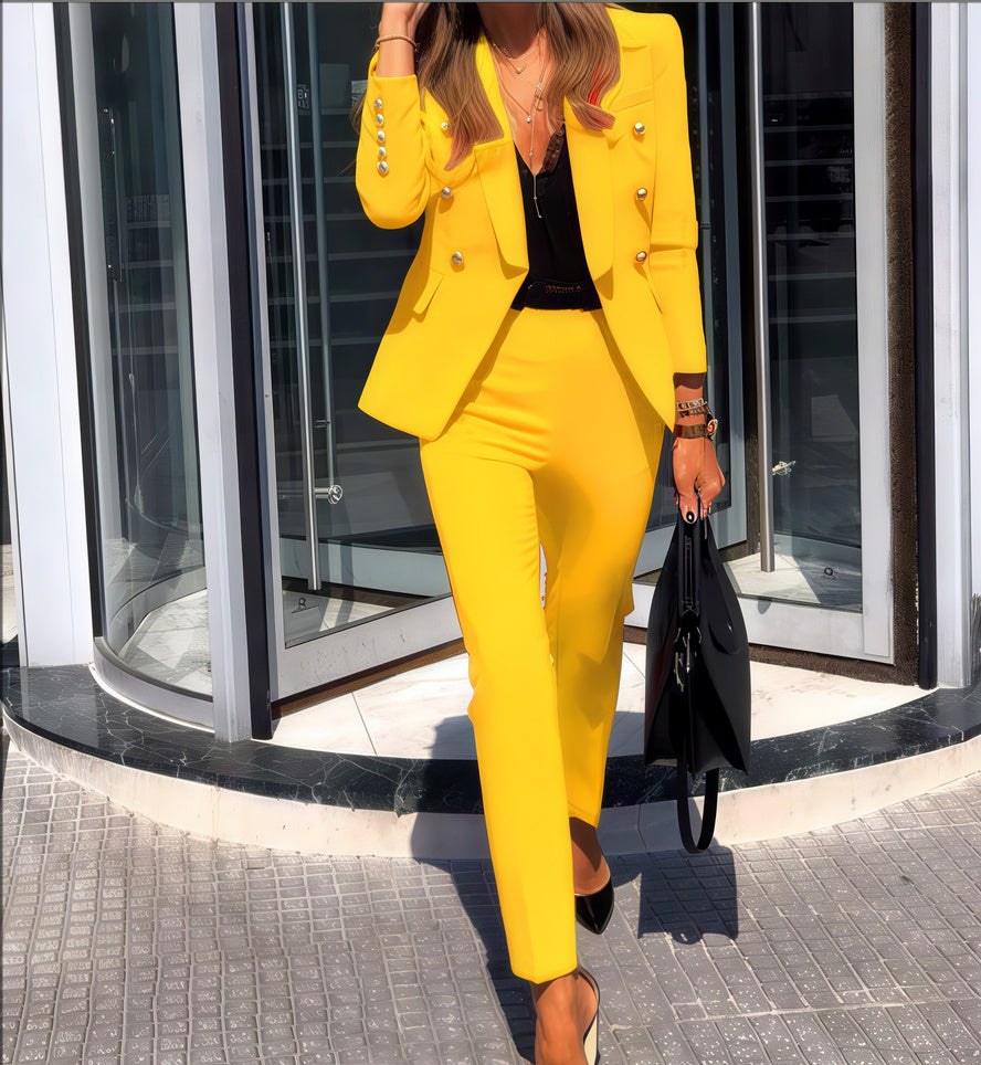 Women’s Co Ord Set | Double-Breasted, Slim-Leg
