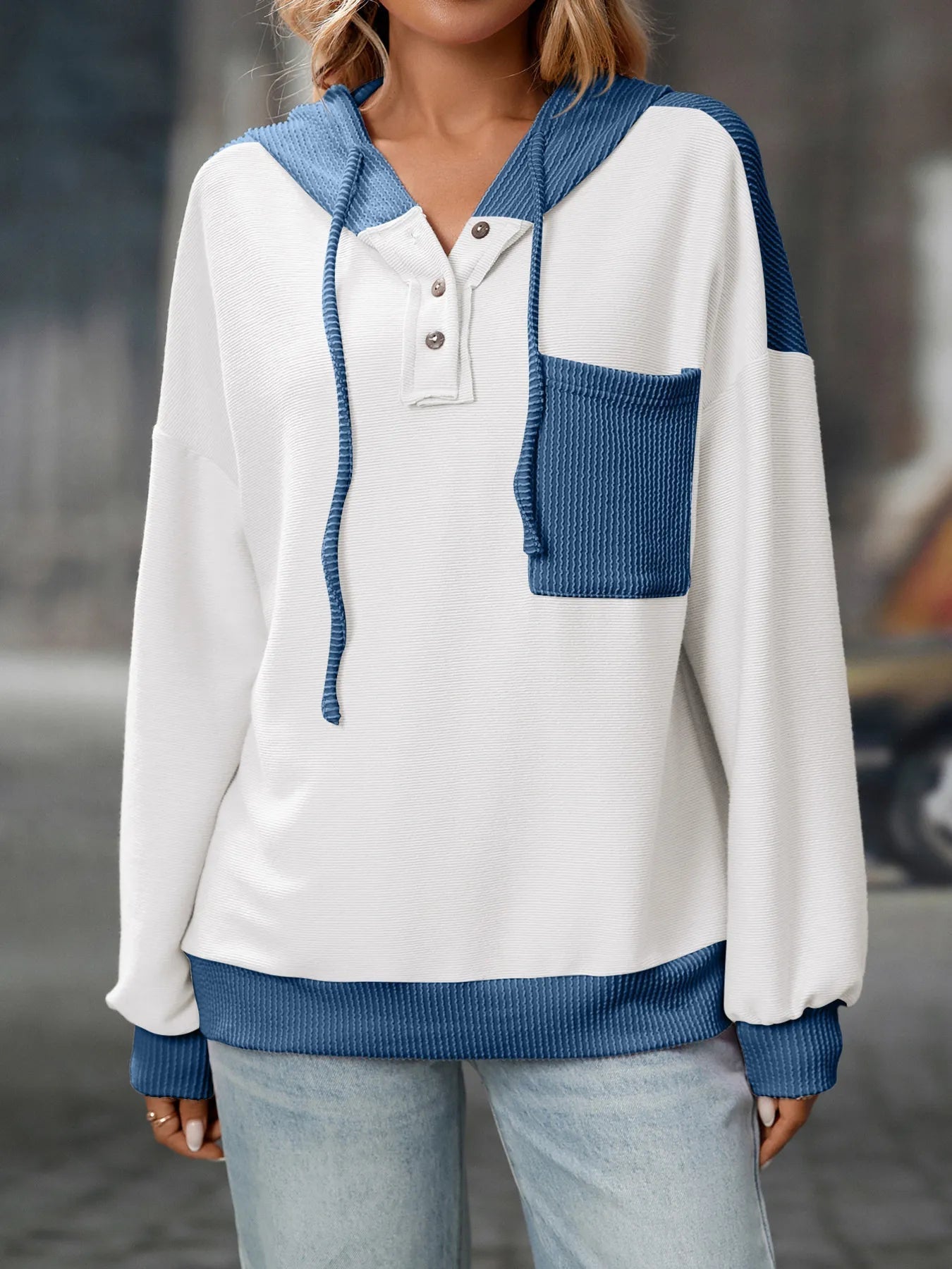 Seraphine - Elegant casual hoodie jacket with drawstring