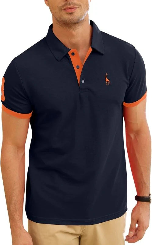 Men’s Sporty Polo Shirt | Contrast Trim, Short Sleeve