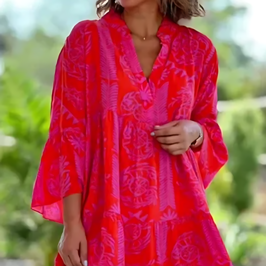 Women's Vibrant Boho Summer Dress | Midi