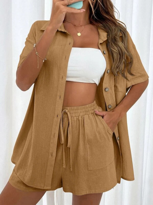 Zaynah - Casual polo top and shorts set