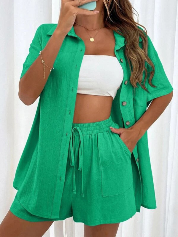 Zaynah - Casual polo top and shorts set
