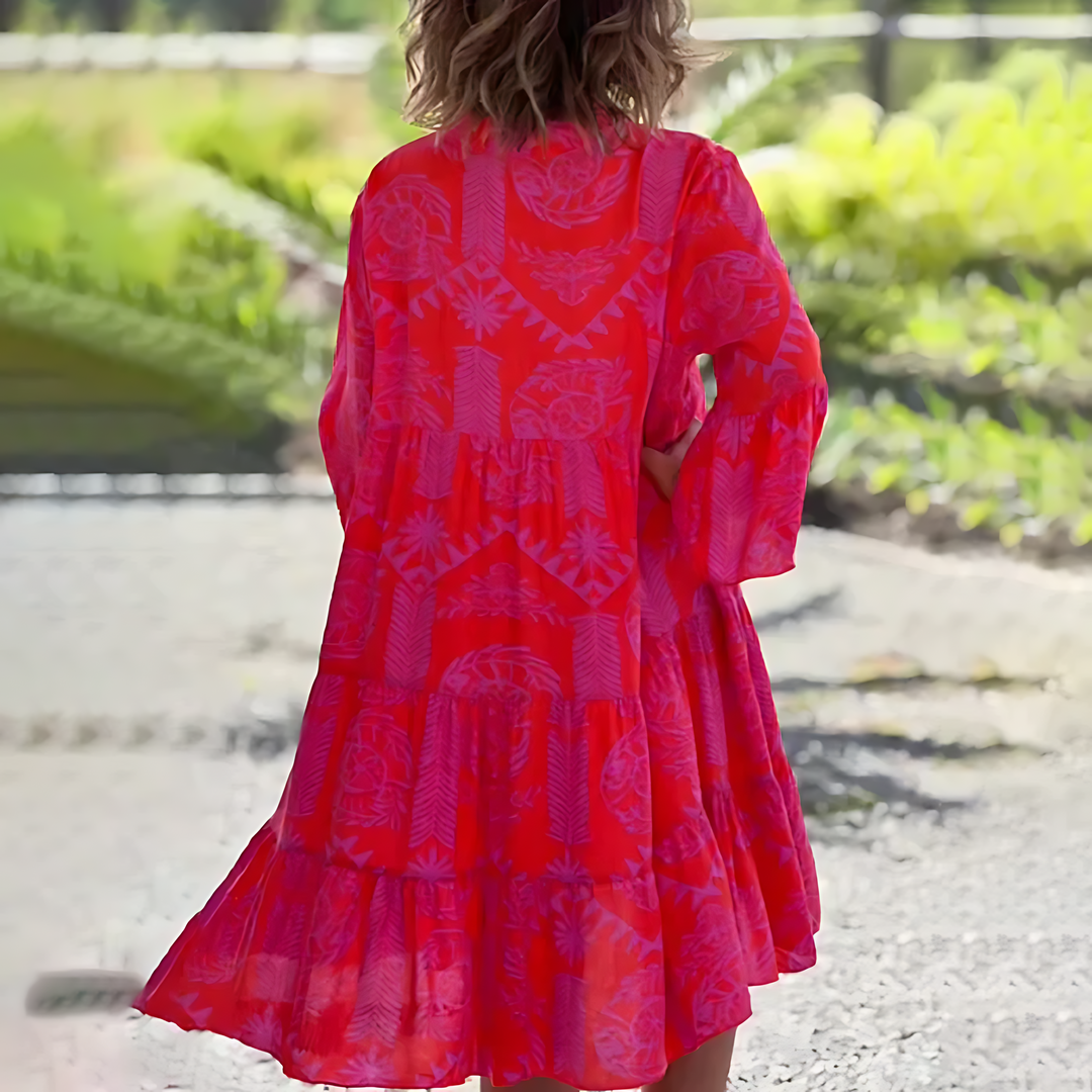 Women's Vibrant Boho Summer Dress | Midi