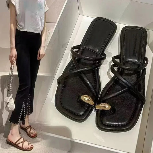 Women’s Summer Strappy Sandals | Flat, Toe Ring