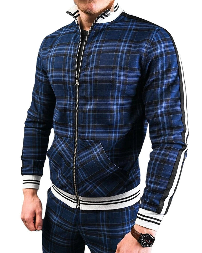 Men’s Checkered Two Piece Set | Striped, Pants and Top