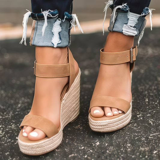 Women’s Summer Wedge Espadrilles | Open Toe, Ankle Strap