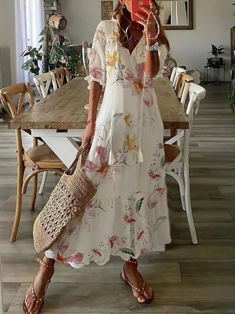 Women's Boho Floral Summer Dress | Maxi