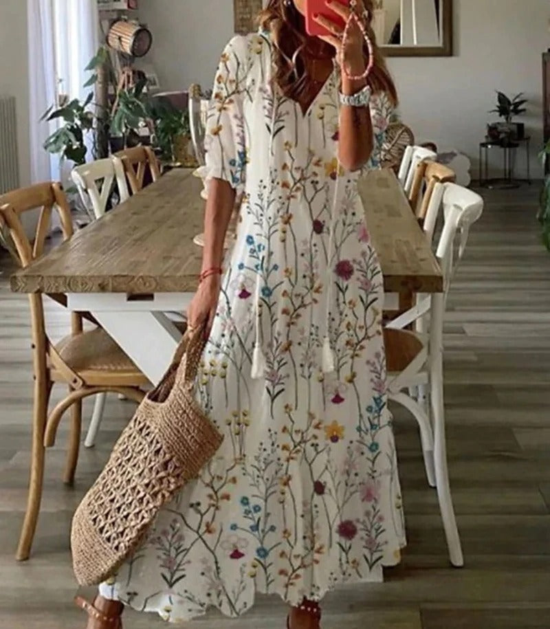 Women's Boho Floral Summer Dress | Maxi