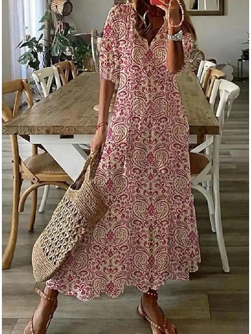 Women's Boho Floral Summer Dress | Maxi