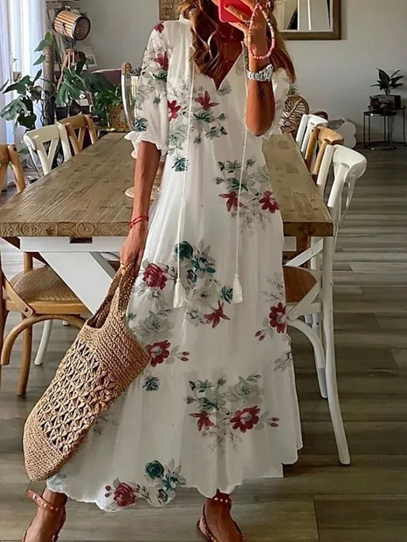 Women's Boho Floral Summer Dress | Maxi