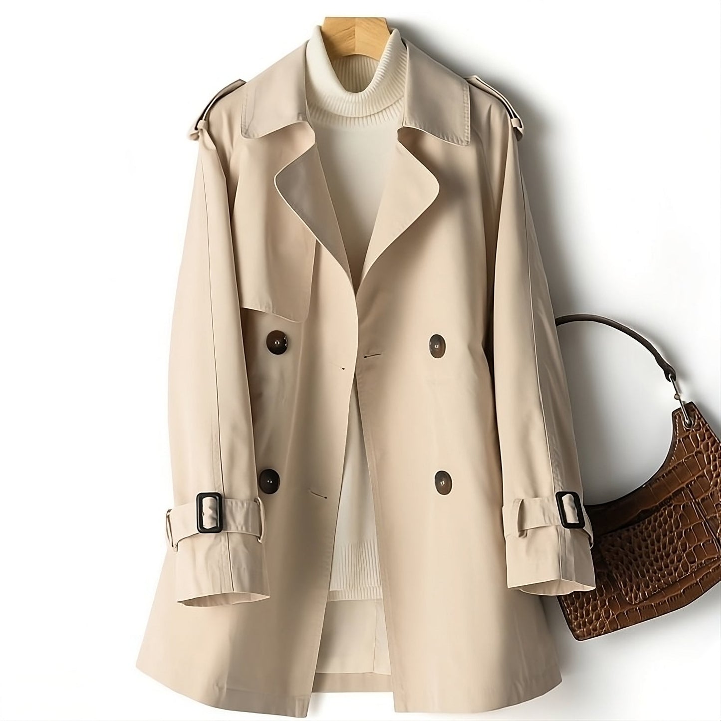 Chic Women's Trench Coat | Elegant, Warm, Weather-Resistant Design