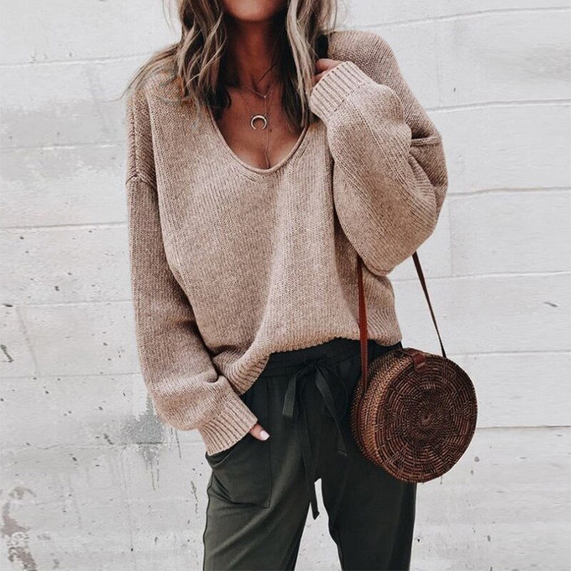 Daisey - Loose fit warm V-neck jumper