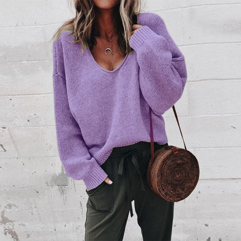 Daisey - Loose fit warm V-neck jumper