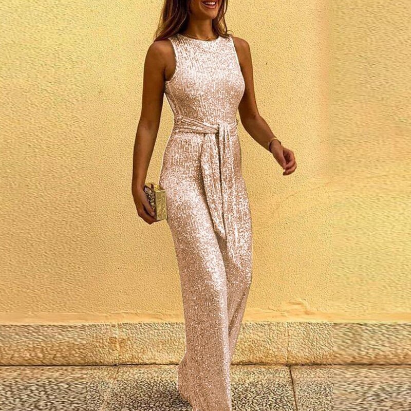 Women's Petite Size Jumpsuit | Sequin