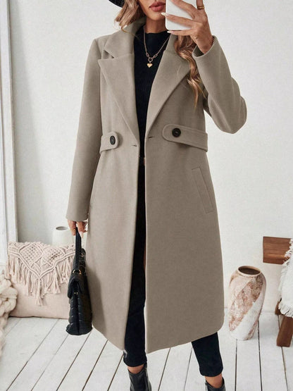 Taleah - Elegant one-button long trenchcoat