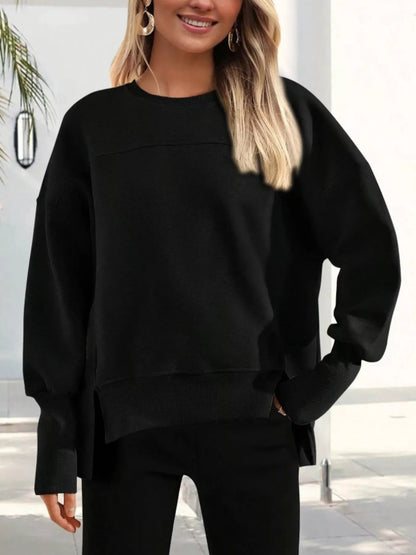 Makhaila - Casual Loose Jumper with Side Slit