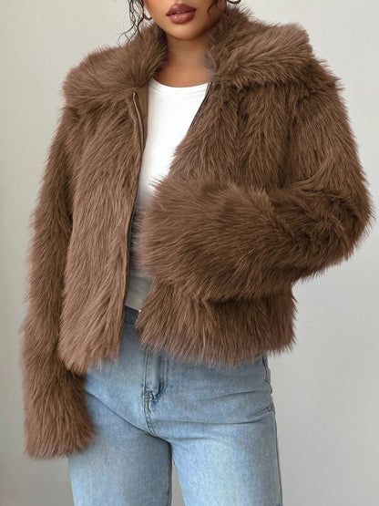 Rizza - Cosy Short Zip Jacket with Soft Faux Fur